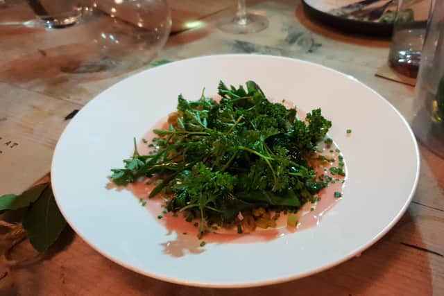 Wild Sea vegetables with strawberry top vinegar