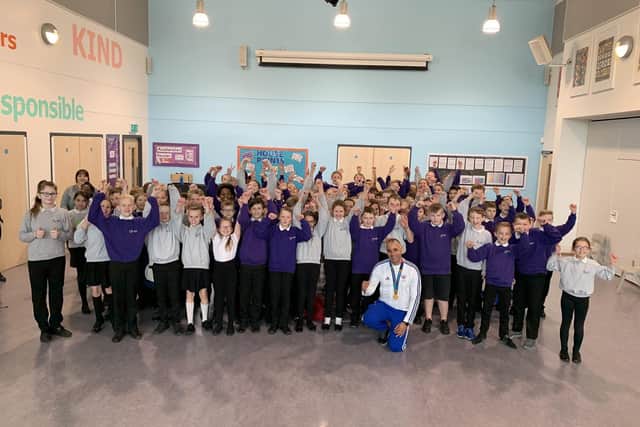 Olympic gold medallist Jason Gardener visited Southway Primary School in Bognor Regis to launch Challenge2020