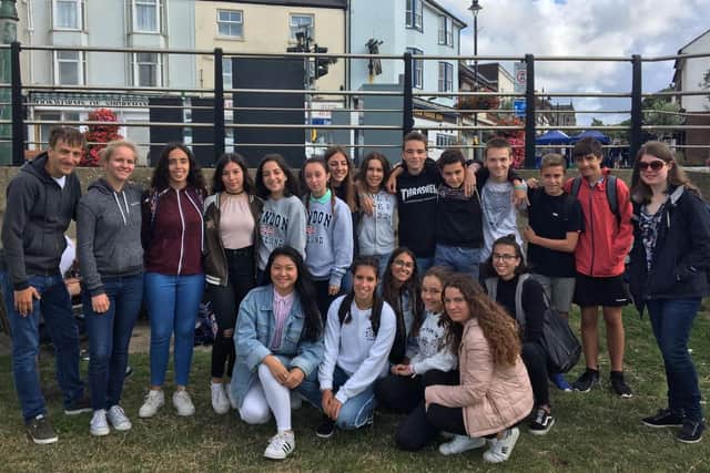 Danish students on Coronation Green in Shoreham during a previous visit