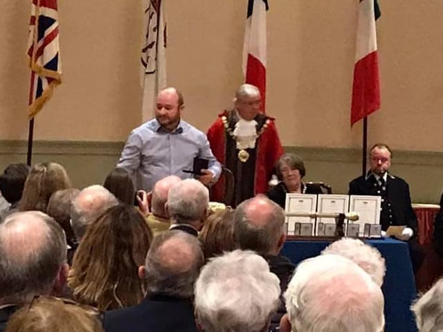 Kenny Smith won the Civic Award after cycling round Britain in 50 days in memory of his sister who died from Multiple Sclerosis. He raised more than £20,000 for the MS Trust