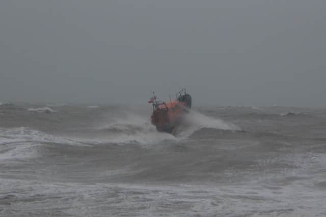 A Hastings surfer who went missing earlier today during Storm Ciara was found at Rye Bay - Photo by Kevin Boorman SUS-200902-164934001