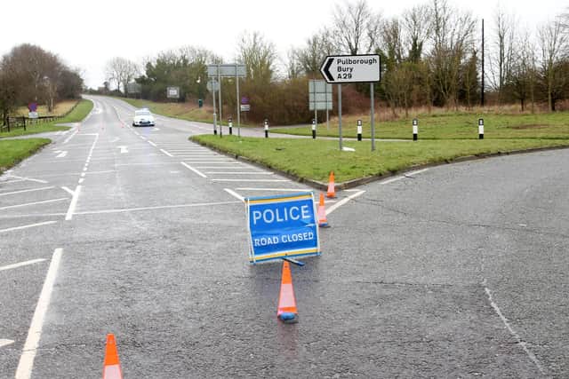 A motorcyclist died after a collision on the A29 at Bury