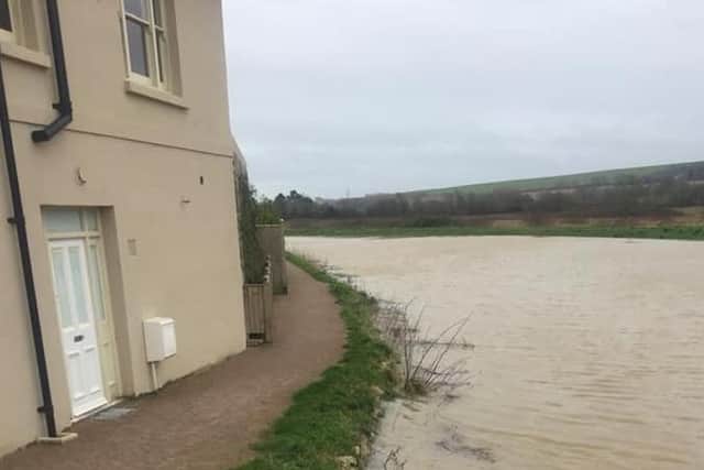 The flooding in Upper Beeding. Photo by Sue Plautz