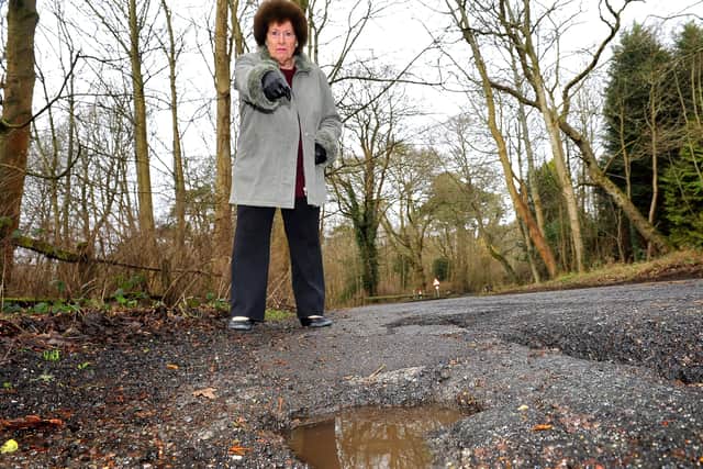 Russ Fry is annoyed about the potholes at West Chiltington. Pic Steve Robards SR20021001 SUS-201002-164613001