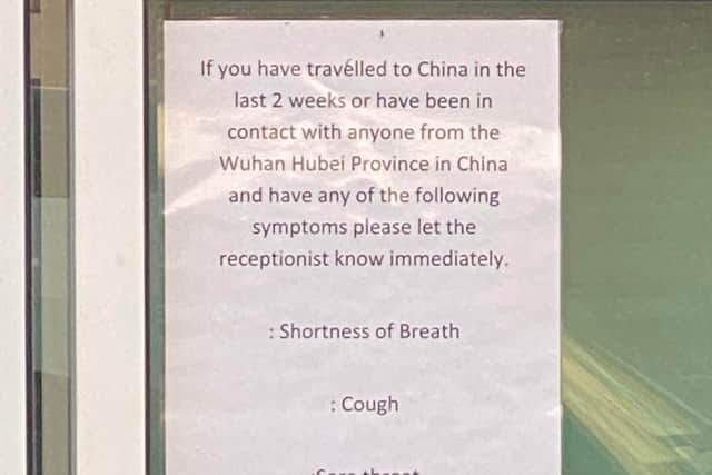 A note on the door of Worthing Hospital
