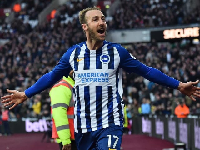 Signed extended contract. Brightons starting striker in recent weeks. Despite scoring one goal this season his ability to hold up the ball edges him into the team ahead of Maupay and Connolly. More goals in the run-in will be vital from the 36-year-old.