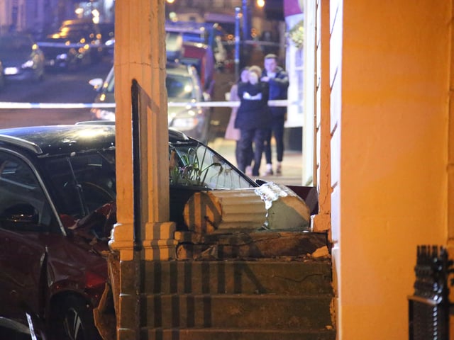 A car collided with a building in Bedford Place, Brighton SUS-200215-131603001