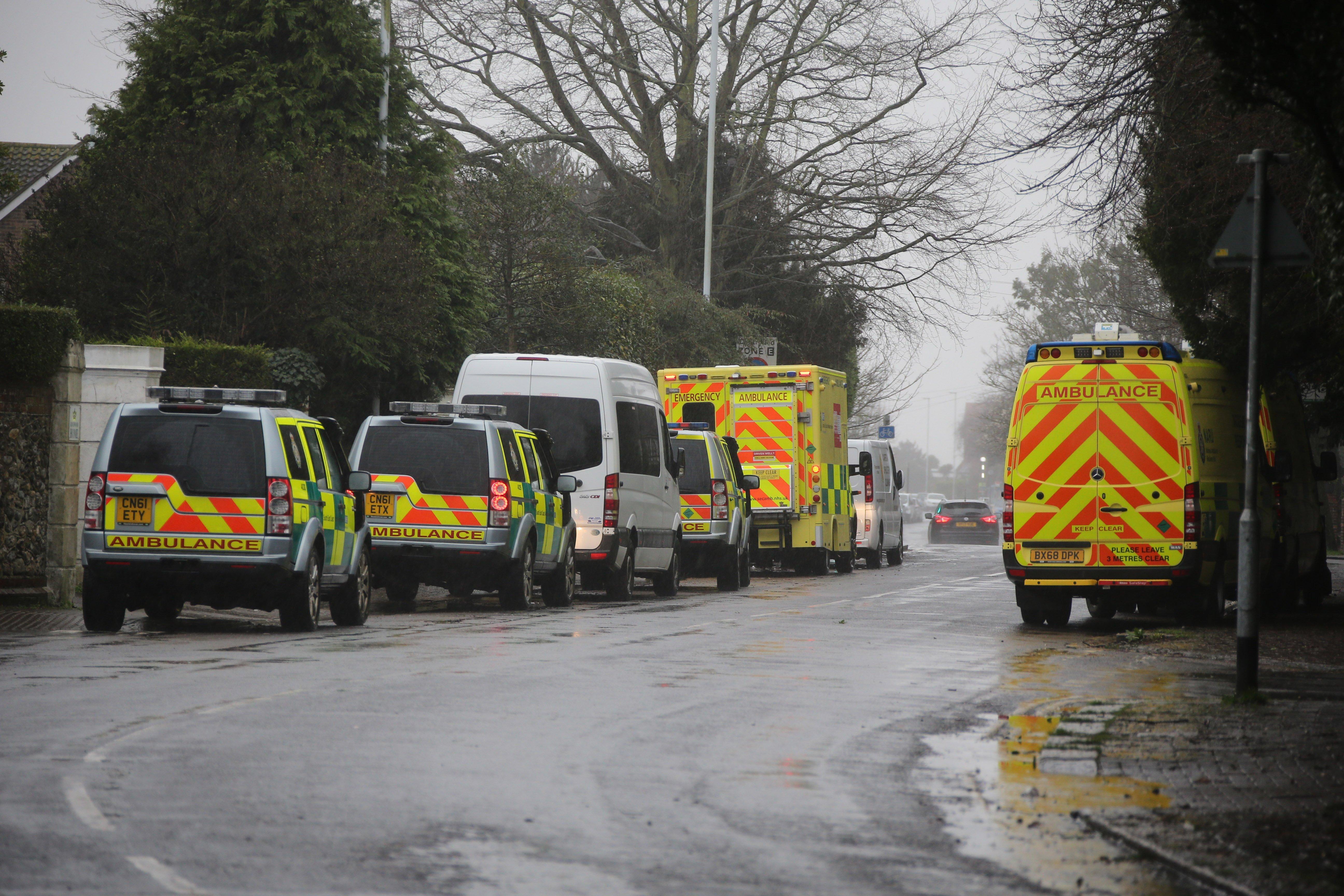 Ambulance crews respond to an incident at Kingswood Nursing Home, Heene Road, Worthing