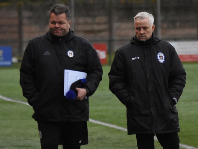 Shaun Saunders and Roy Staughton before the game