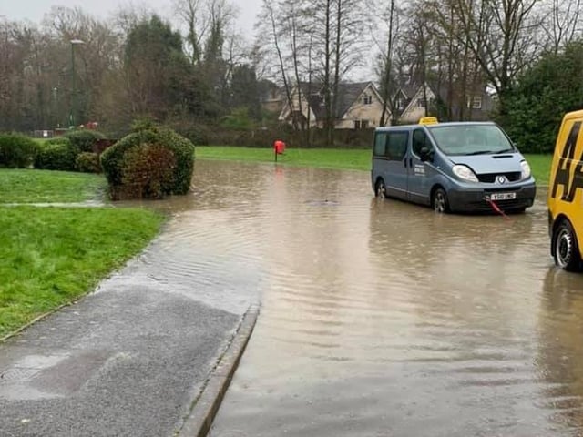 A very wet Gorringes Brook in Horsham SUS-200216-162733001