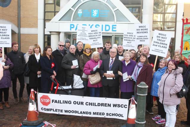 Cabinet member Nigel Jupp pictured with Woodlands Meed campaigners back in December