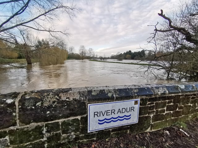Flooding in Shermanbury. Photo by Adrian Woolley