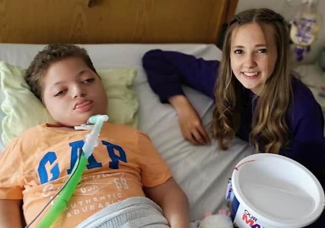 Maxwell Smith, from Pulborough, with Hollie Cheesman, from Storrington, who was part of the NCS team who fundraised for the Our Maxwell campaign SUS-200219-102016001