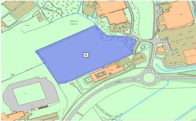 A map of where the special school is planned to be built in Hampden Park