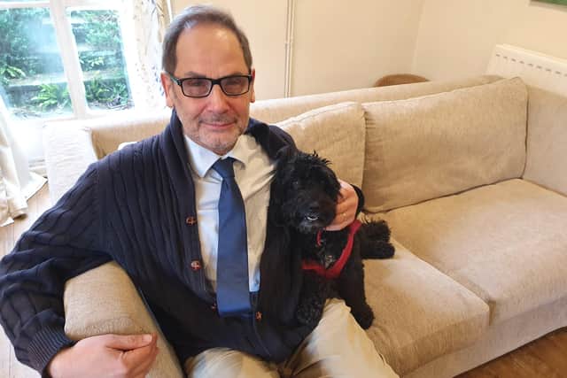 Stephen Osborne with his dog Hayley