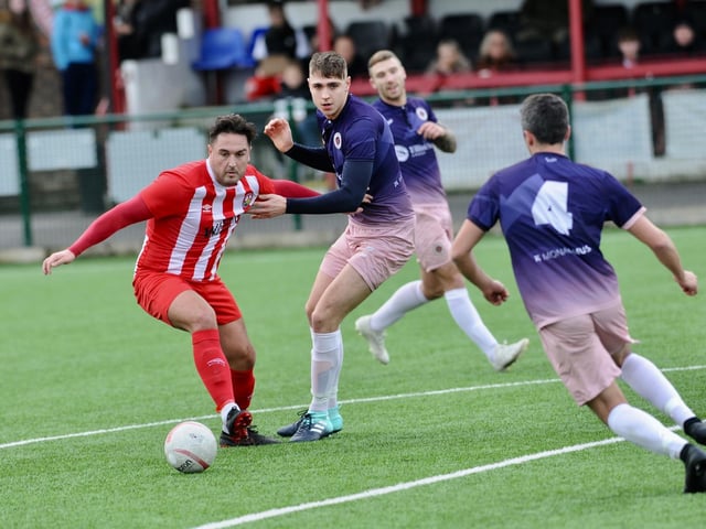 Action from Steyning Town v Alfold