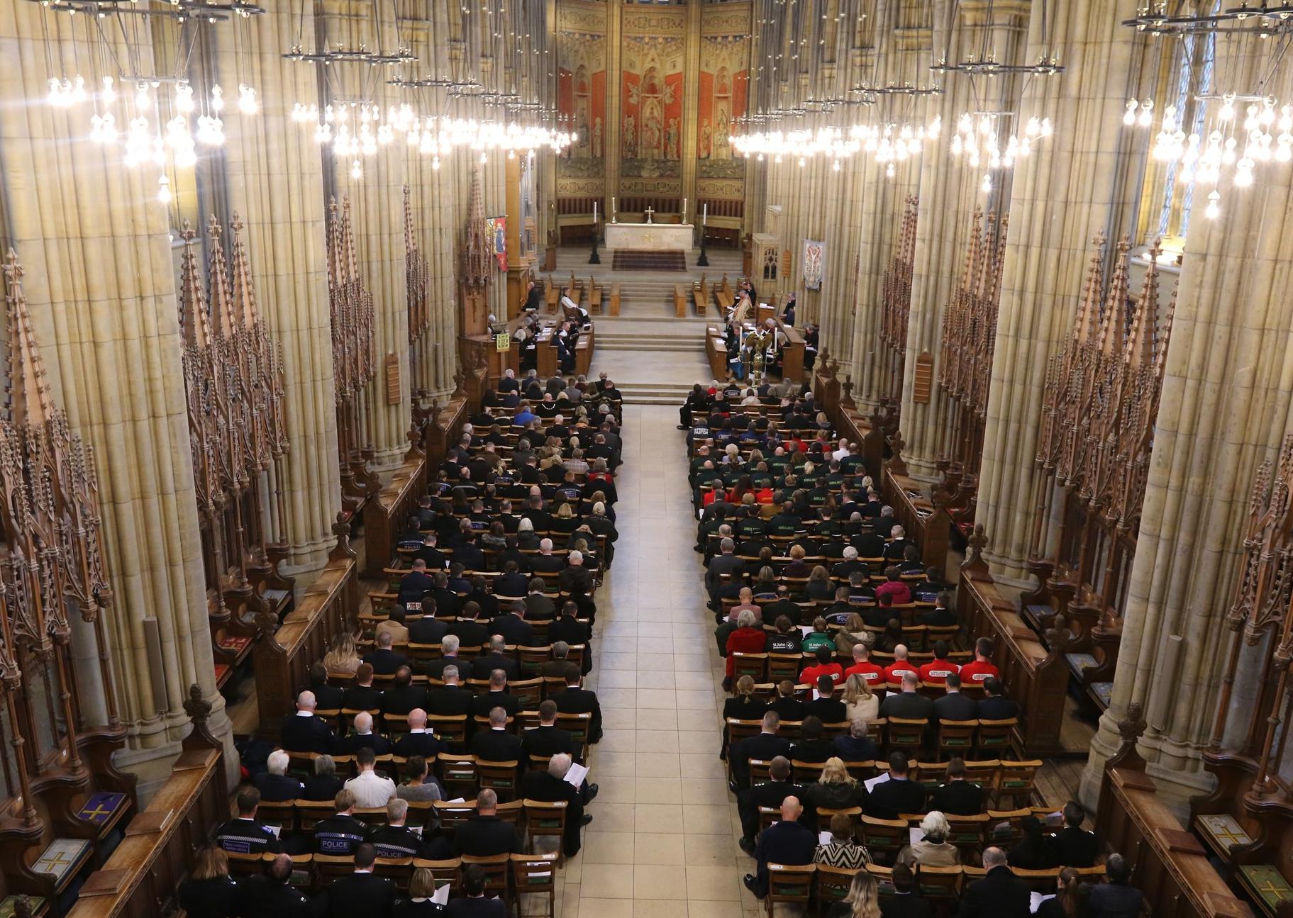 More than 400 emergency services staff came together today for the Blue Light Service at Lancing College Chapel