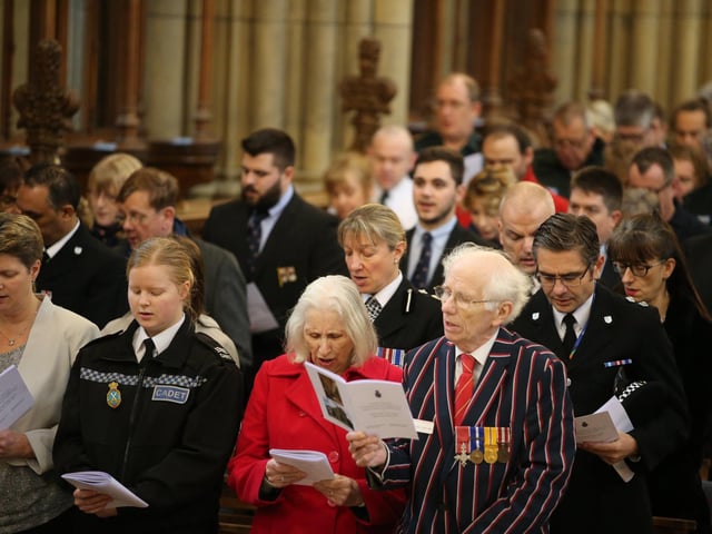 More than 400 emergency services staff came together today for the Blue Light Service at Lancing College Chapel
