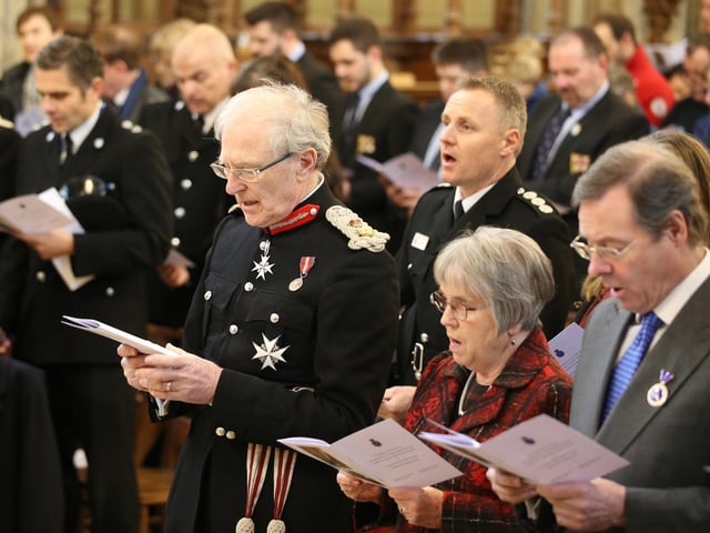 More than 400 emergency services staff came together today for the Blue Light Service at Lancing College Chapel
