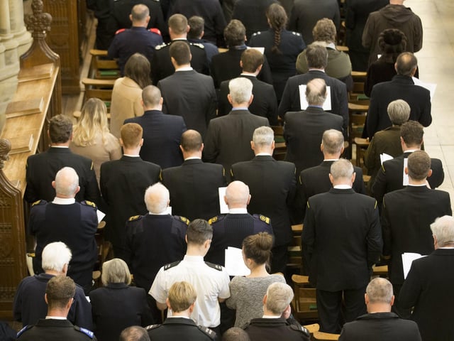 More than 400 emergency services staff came together today for the Blue Light Service at Lancing College Chapel