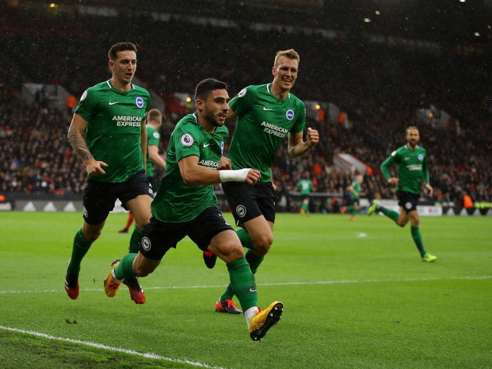 Brighton's Neal Maupay has scored eight Premier League goals so far this season