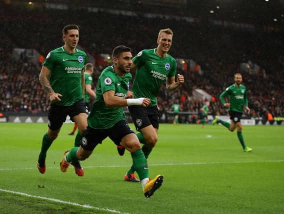 Brighton's Neal Maupay has scored eight Premier League goals so far this season