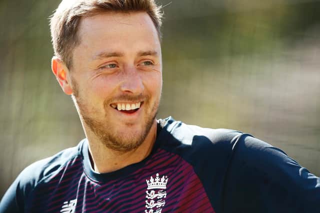 Ollie Robinson is all smiles as England enjoy life down under / Picture: Getty