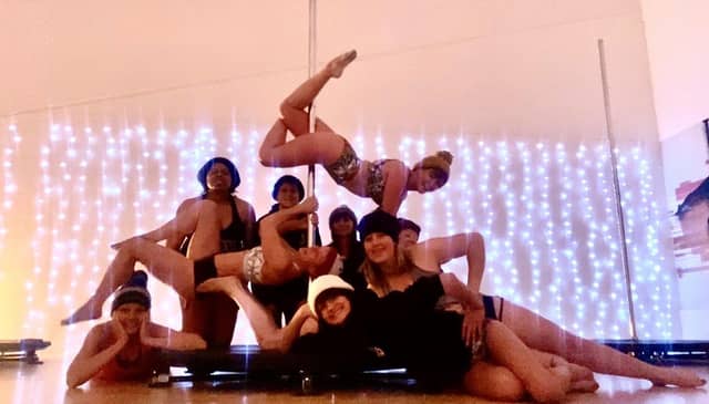 Woolly Hat Day at South Downs Leisure's pole fitness class