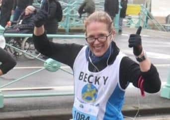 A runner supporting Rockinghorse at the Brighton half, photo by Lucy Pond