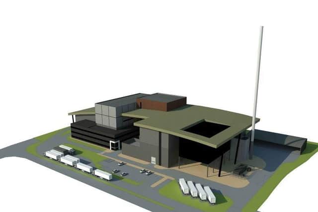 Artist's impression of the proposed new incinerator at Horsham SUS-190730-121328001