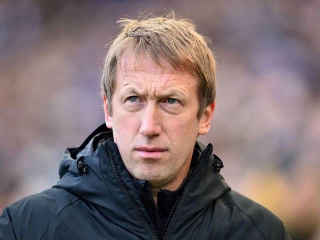Brighton and Hove Albion head coach Graham Potter contemplates defeat to old rivals Crystal Palace