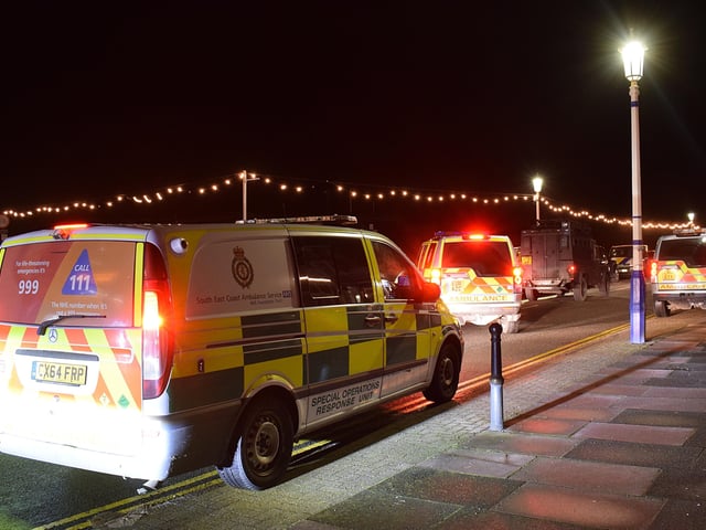 An Eastbourne man was arrested after a three hour stand-off with armed police in Redoubt Road on Saturday evening. Photo by Dan Jessup