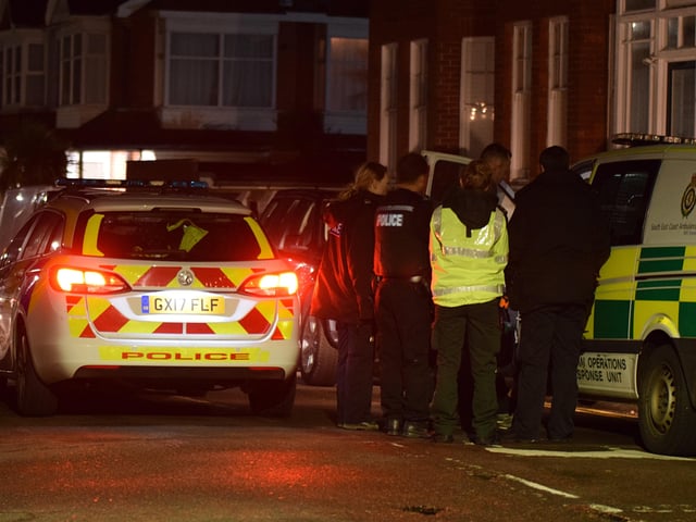 An Eastbourne man was arrested after a three hour stand-off with armed police in Redoubt Road on Saturday evening. Photo by Dan Jessup