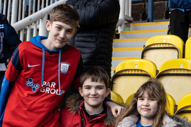 A trio of young North Enders before the game at Peterborough