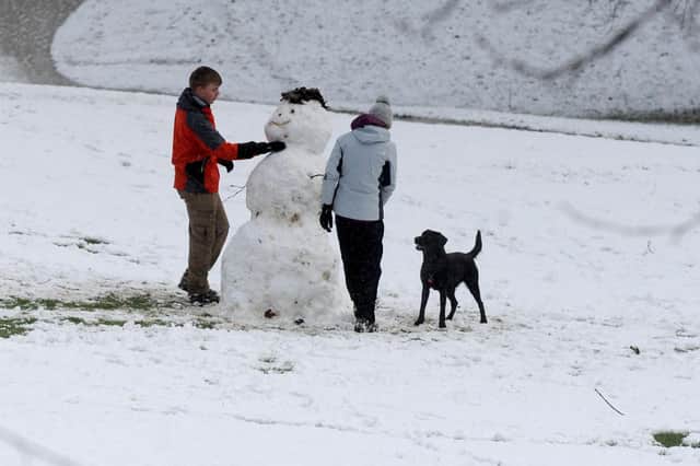 Snow fell in Leeds on Saturday, February 19 after Storm Eunice.