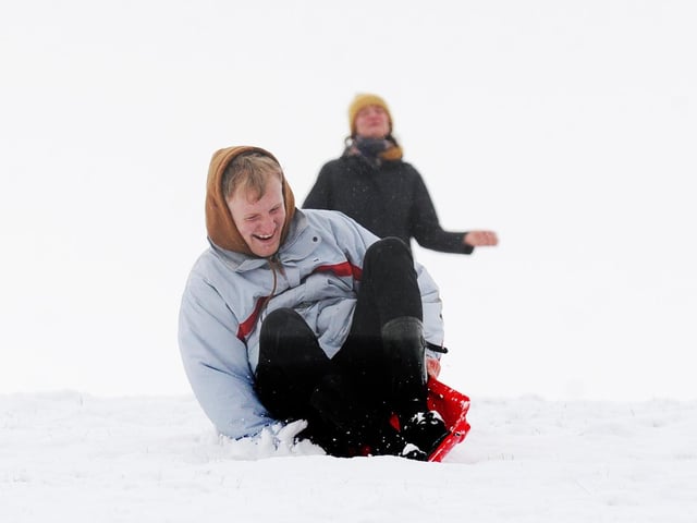 Here is Tom Aitken having fun sledging at Roundhay Park.
