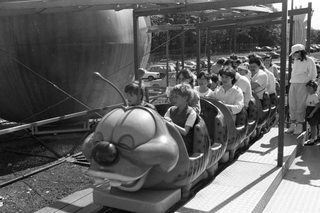 It looks like this group were enjoying the thrills and spills of this caterpillar ride