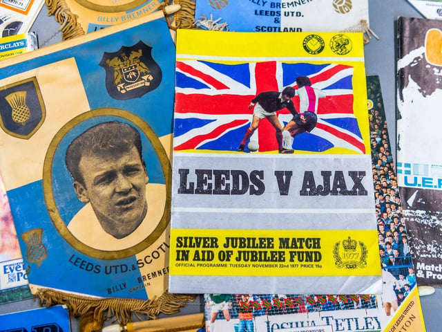 Other notable inclusions are the programme from a friendly with Ajax in 1977 which was played as part of the Silver Jubilee.
