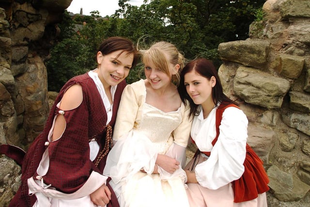 Liquorice Festival at Pontefract Castle, pictured left to right: Natasha Burton, Kira Weston and Nikole Empson.