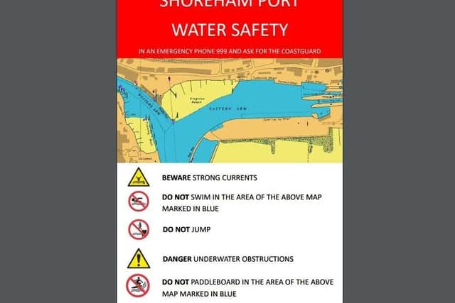 The safety posted issued by Shoreham Port