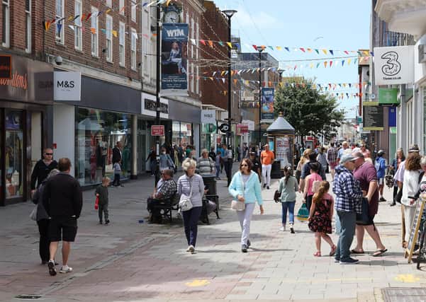 Worthing town centre at the end of June