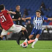 Leandro Trossard tried to get Albion on the front foot against Manchester United