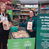 Littlehampton community champion Alison Whitburn, left, shows parcels packed for the new foodbank scheme