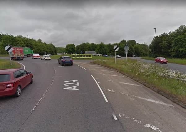 Robin Hood roundabout looking northbound from the A24 approach (Photo from Google Maps Streetview)