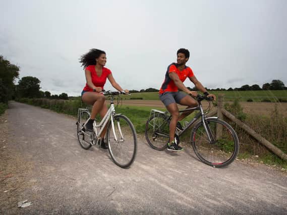 Two cyclists enjoying Centurion Way