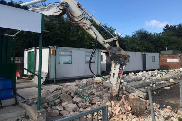 Demolition work begins next to the main stand at Nyewood Lane / Picture: Carl Eldridge