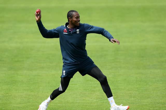 Sussex's Jofra Archer warms up at the Ageas Bowl / Picture: Getty