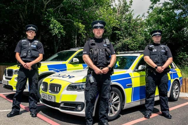 Three suspects were stopped and arrested following reports of a burglary in Wealden by three new officers just days into their new jobs in East Sussex.