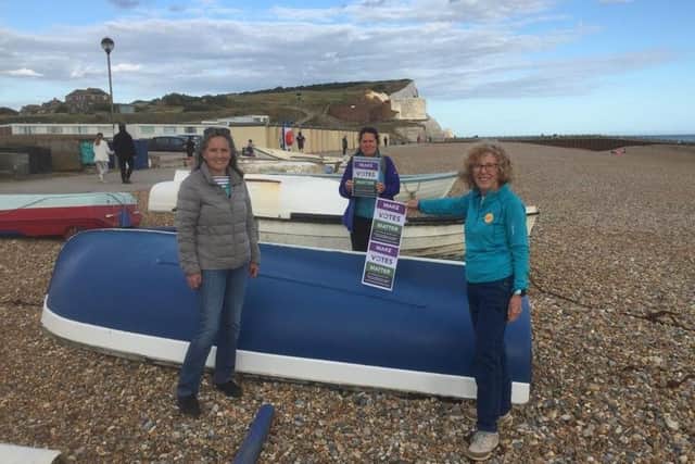 Imogen Taylor, Maggie Wearmouth and Olivia Honeyman at Seaford Beach
