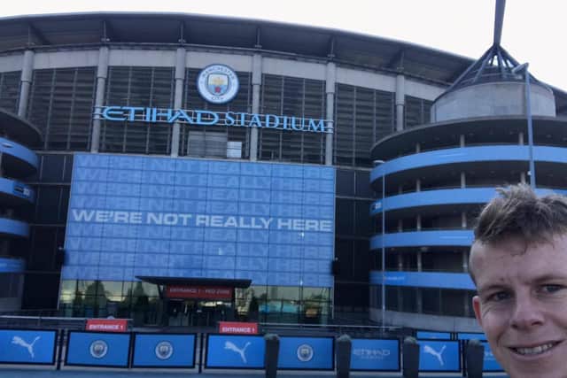 Harry Metters' travels took him to Manchester City's ground
